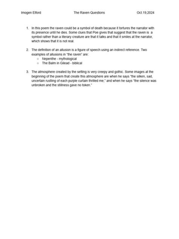 The Raven Questions PDF: Expert Analysis & Answers