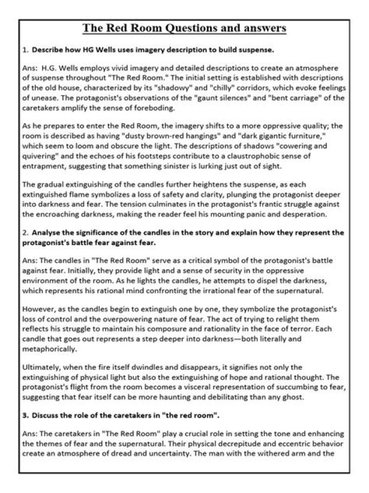 The Red Room: Questions & Answers PDF Guide