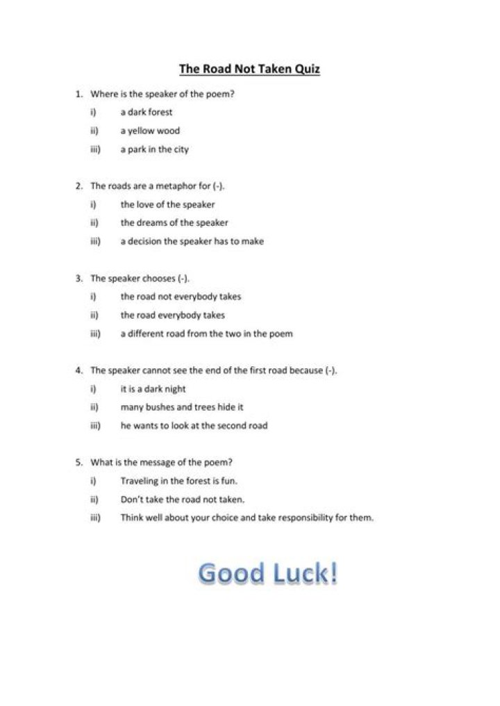 The Road Not Taken: Essential Questions & Answers PDF Guide