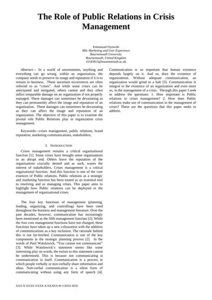 The Role of Public Relations in Crisis Management: A PDF Guide
