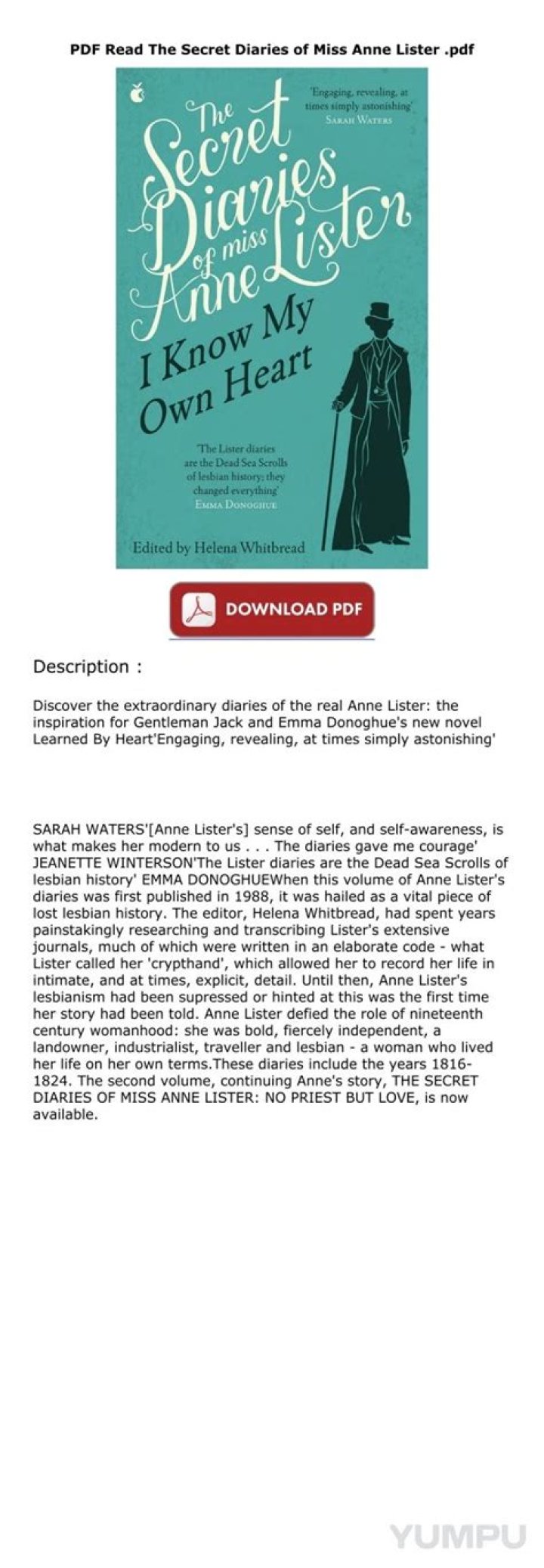 The Secret Diaries of Miss Anne Lister: Exclusive PDF Revealed