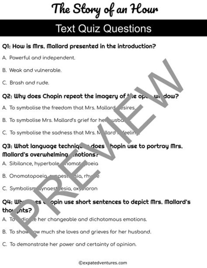 The Story of an Hour PDF with Questions: Full Text & Analysis