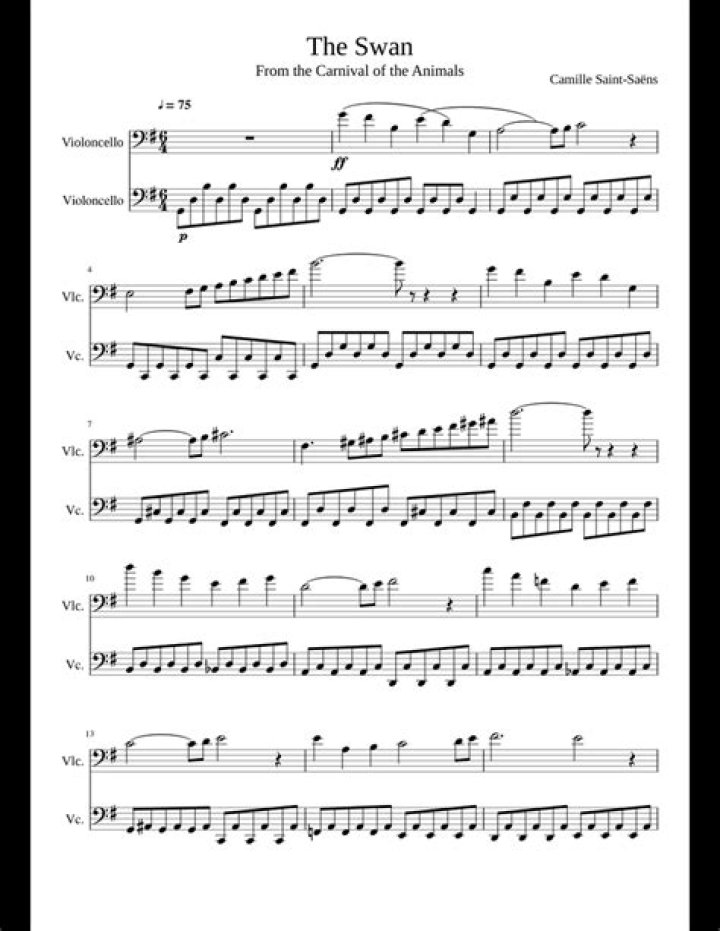 The Swan Cello Sheet Music PDF – Download Instant Digital Score