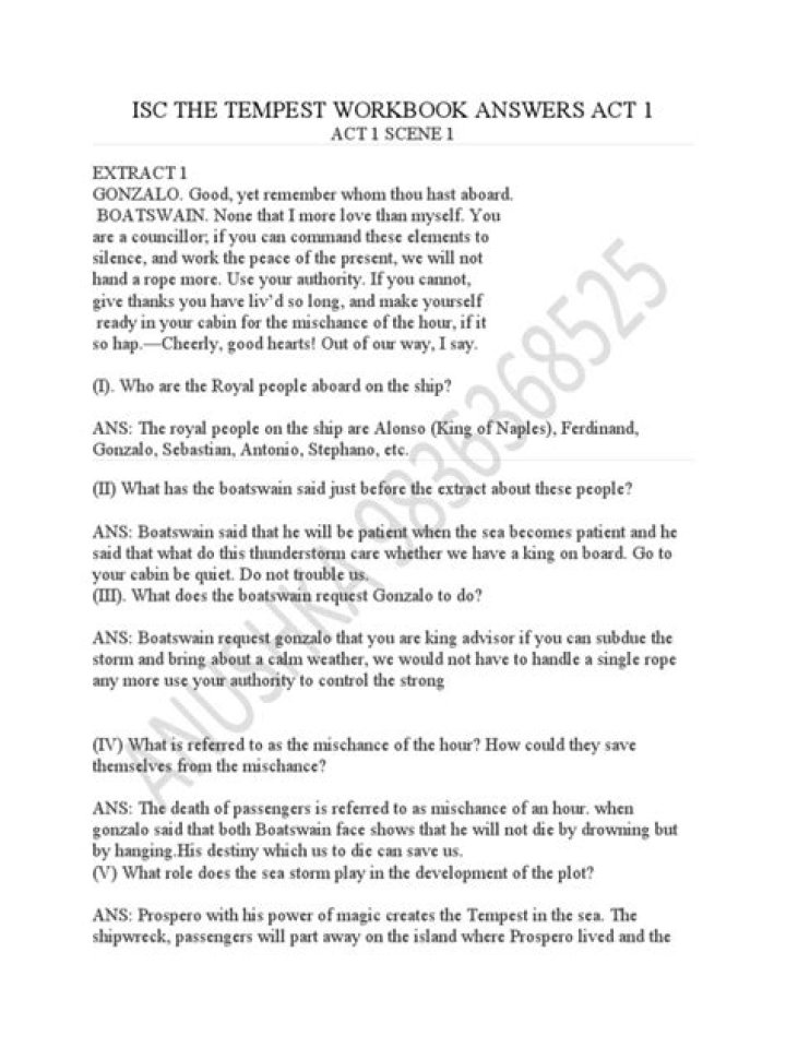 The Tempest Act 1 Questions & Answers PDF: Essential Study Guide