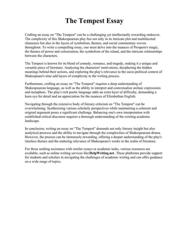 The Tempest Essay Questions PDF: Key Analysis and Discussion Prompts
