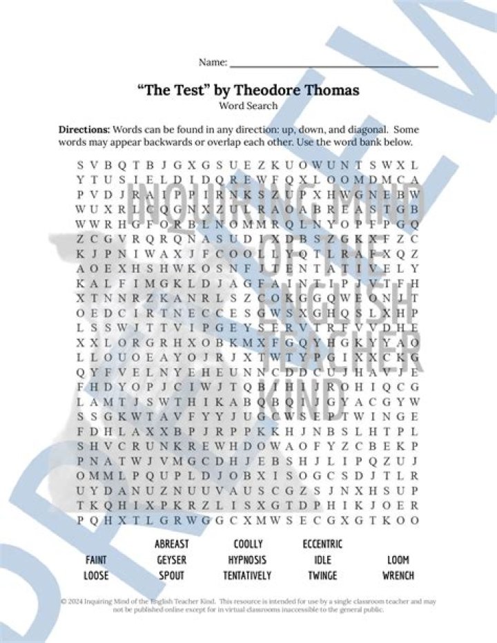 The Test of Theodore Thomas: Official PDF Analysis & Insights