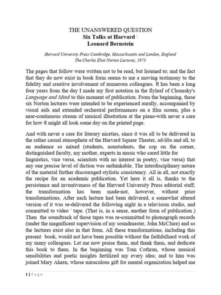 The Unanswered Question: Six Harvard Talks PDF Revealed