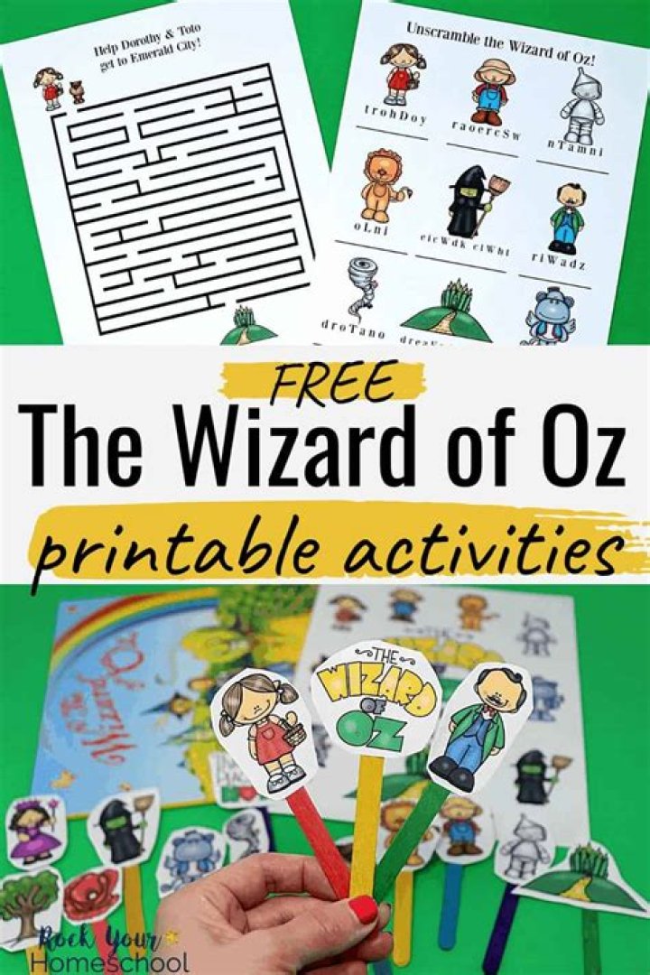 Free The Wizard of Oz Worksheets PDF for Kids