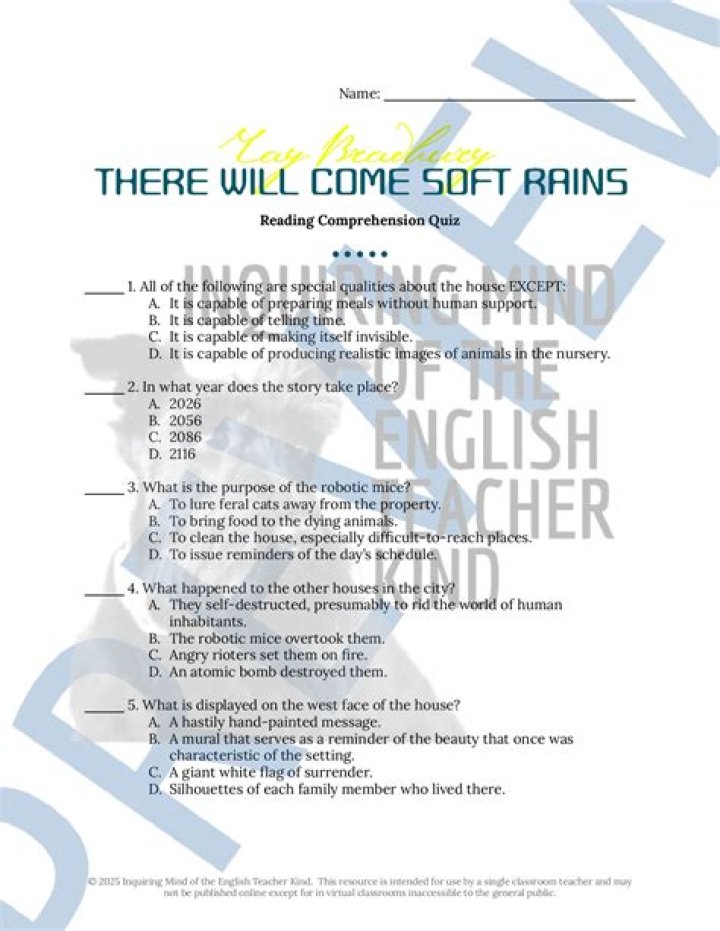 There Will Come Soft Rains Test PDF: Full Analysis & Review