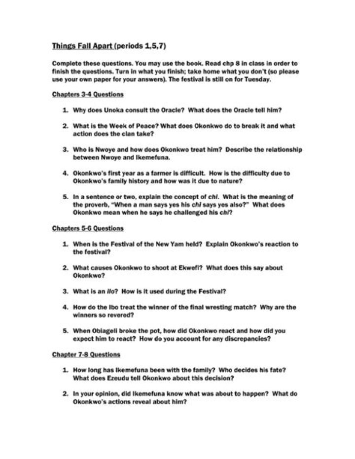 Things Fall Apart: Essential Questions & Answers PDF