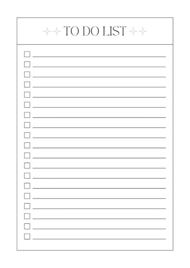 Printable Things to Do List PDF – Free Download