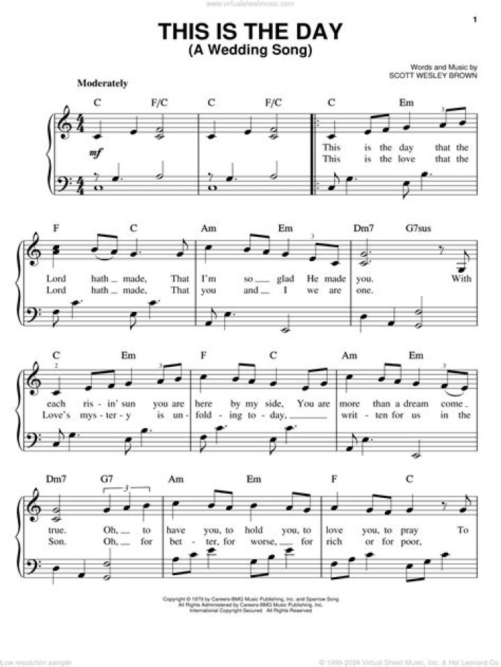 This Is the Day Wedding Song Sheet Music PDF – Download Now