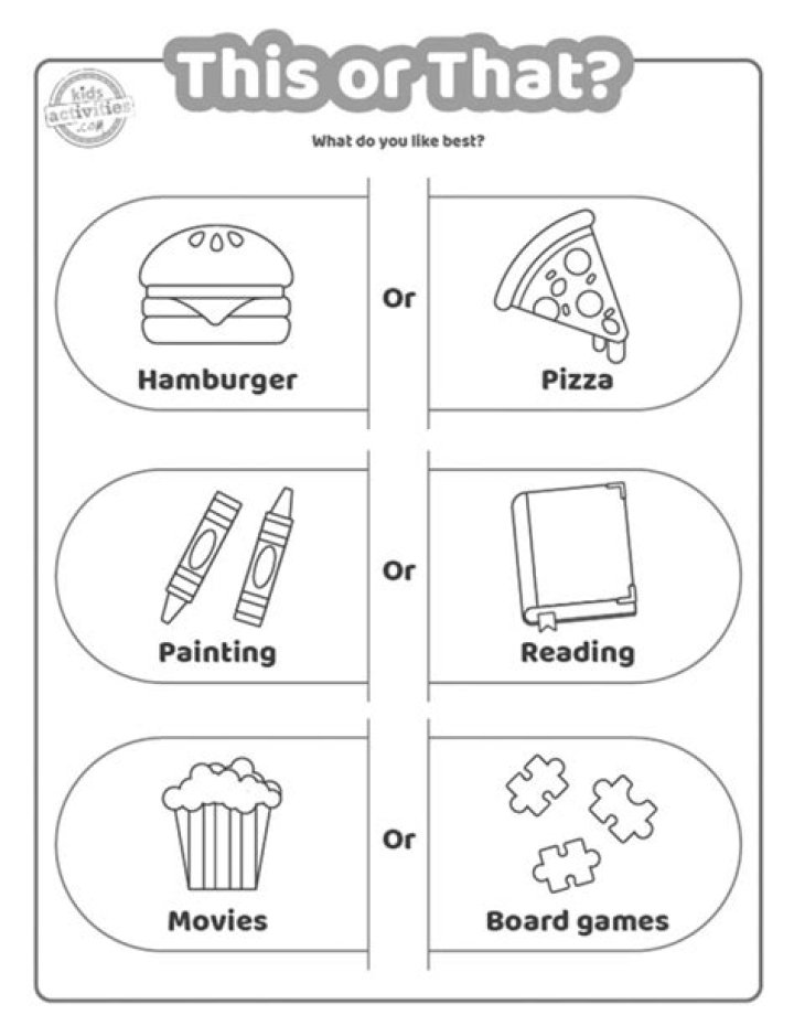 This or That Questions for Kids PDF – Fun Interactive PDF