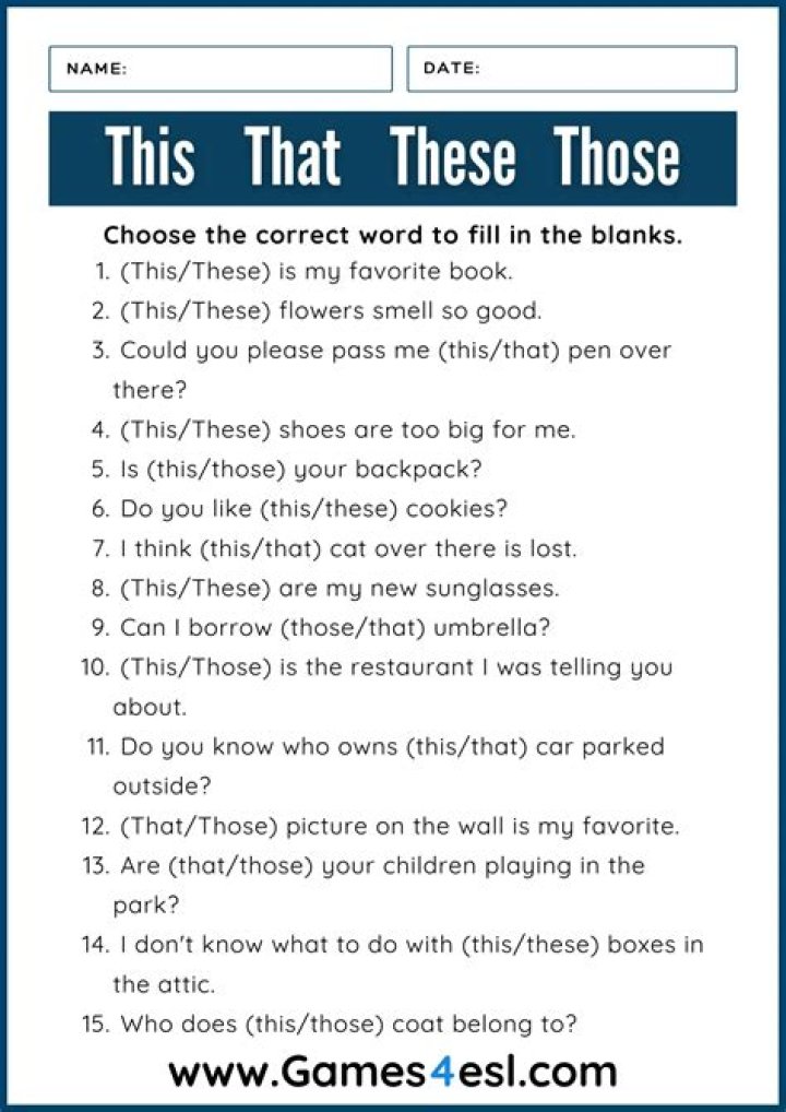 Test PDF: This, That, These, Those – Accurate Keyword Guide