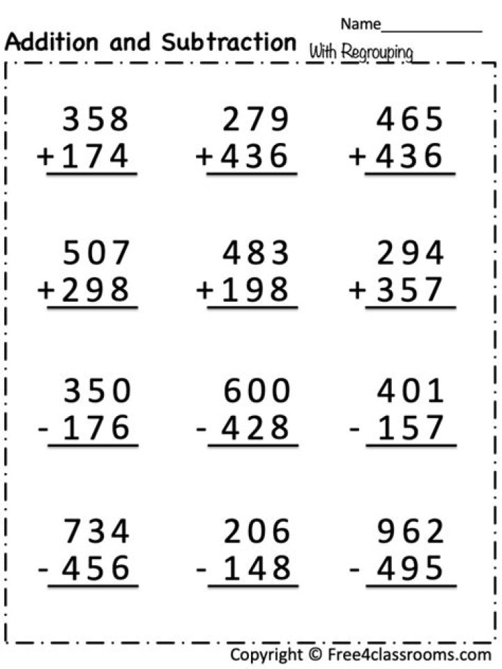 Free Three-Digit Addition and Subtraction Worksheets PDF for Instant Practice