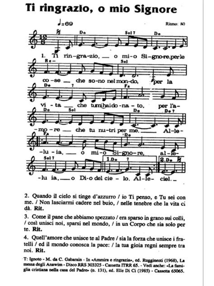 Come Ringraziare O Mio Signore in un Testo PDF