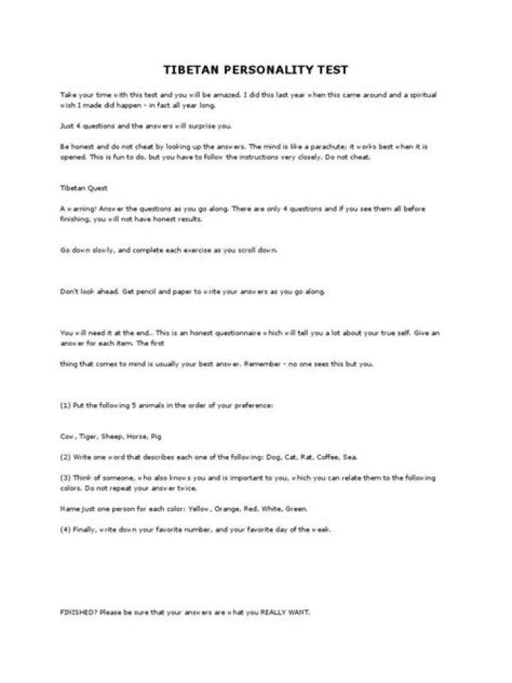 Discover Your Tibetan Personality with the Instant PDF Test