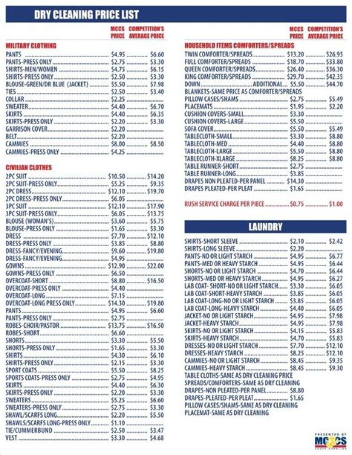 Tide Cleaners Price List PDF Near Me – Instant Cost Guide