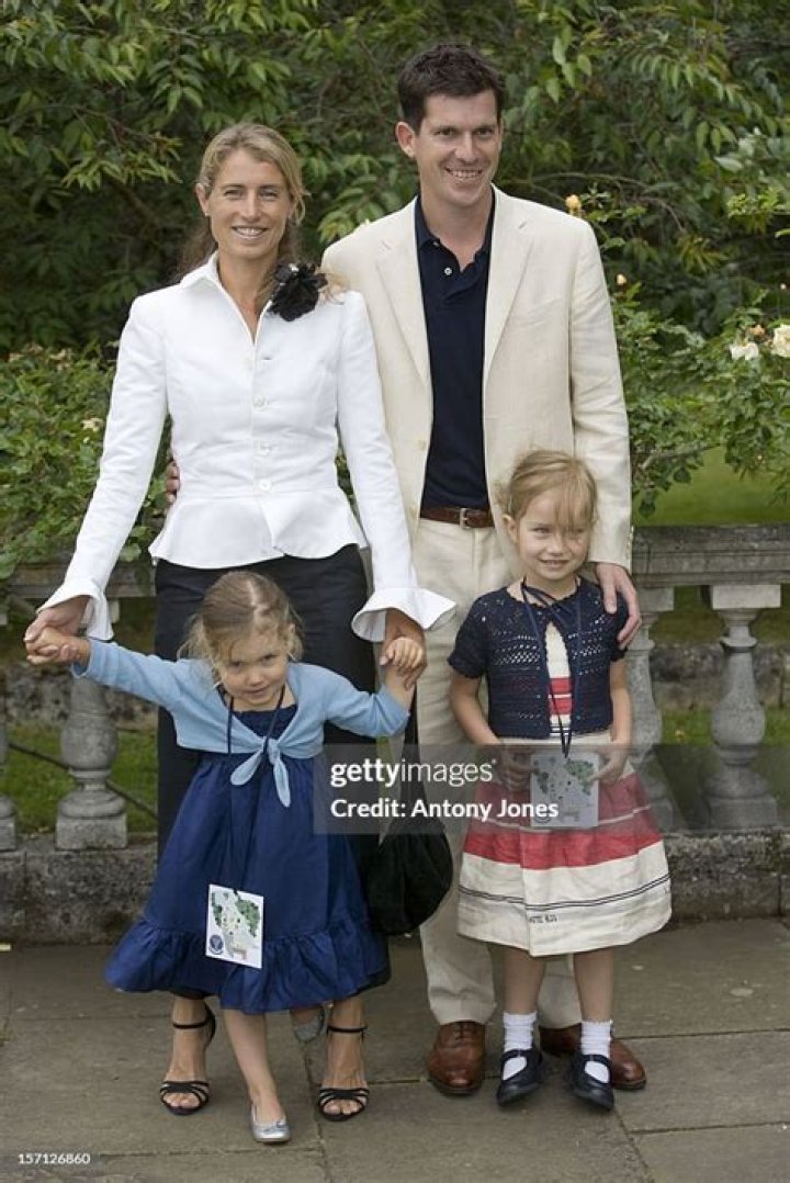 Tim Henman, wife Lucy and children Rosie (right) and Olivia arrive at