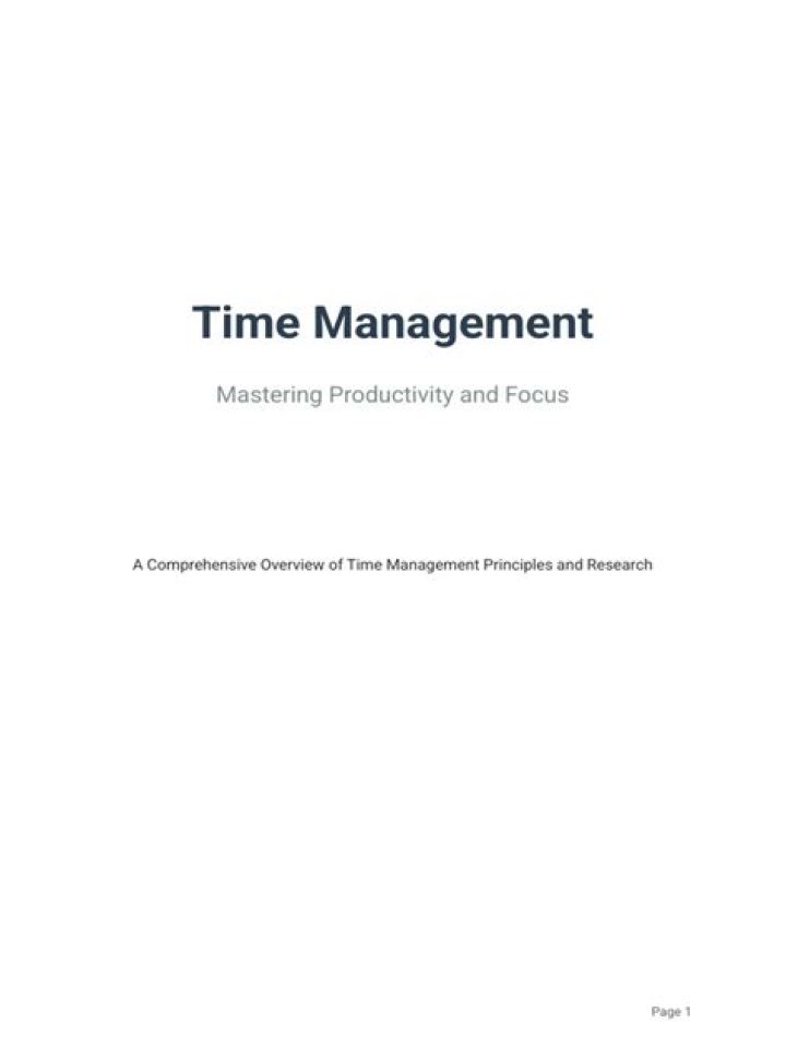 Top Time Management Report PDF for Productivity