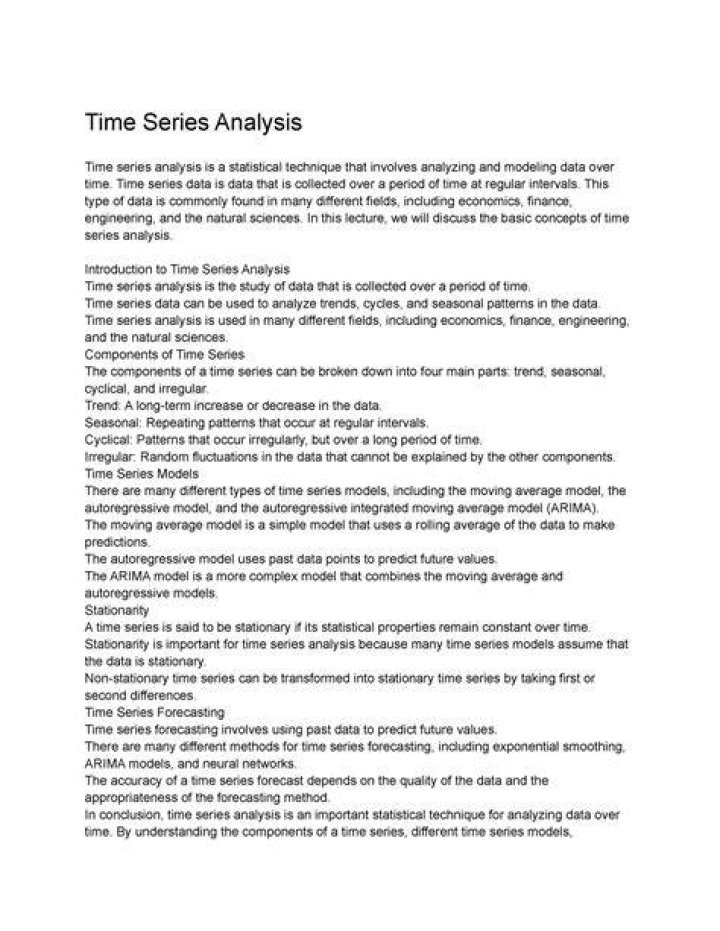 Time Series Analysis Questions and Answers PDF Guide