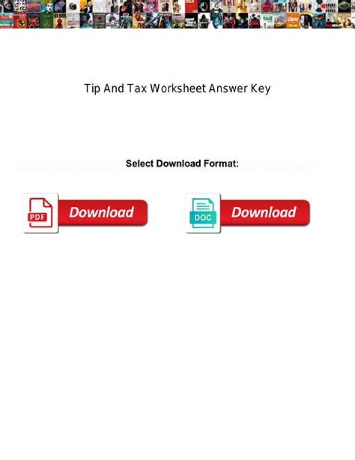 Free Tip and Tax Worksheet Answer Key PDF for 2024