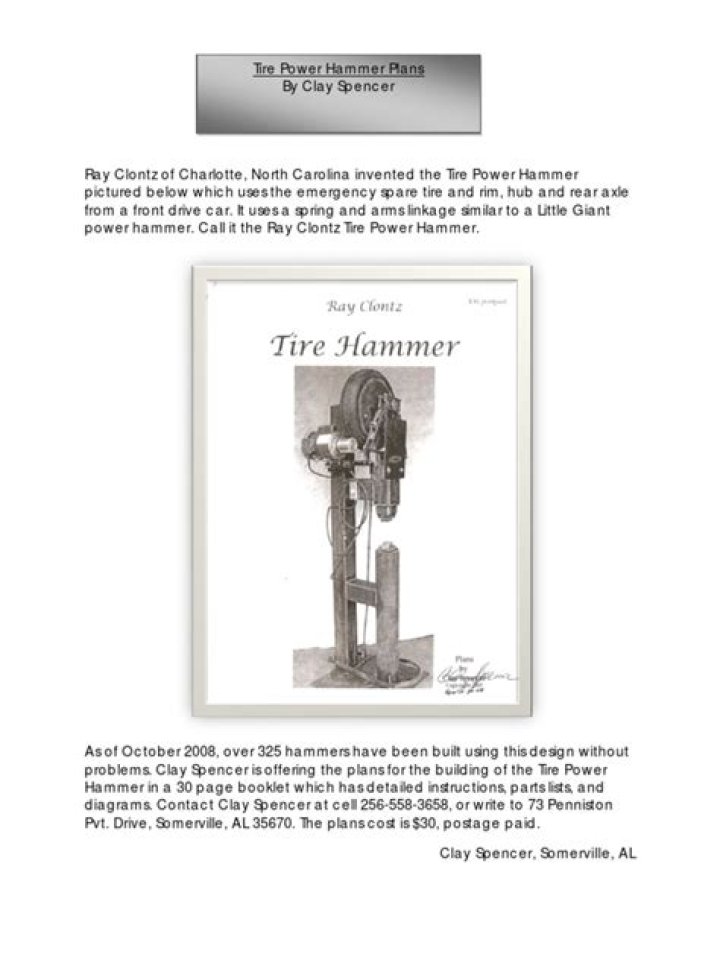 Tire Power Hammer Plans PDF: DIY Reinforcement & Repair Guide