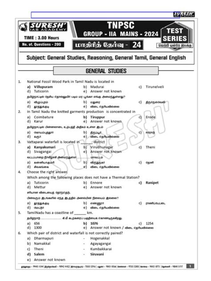 Tnpsc Group 2 Mains Question Paper PDF – Download Now