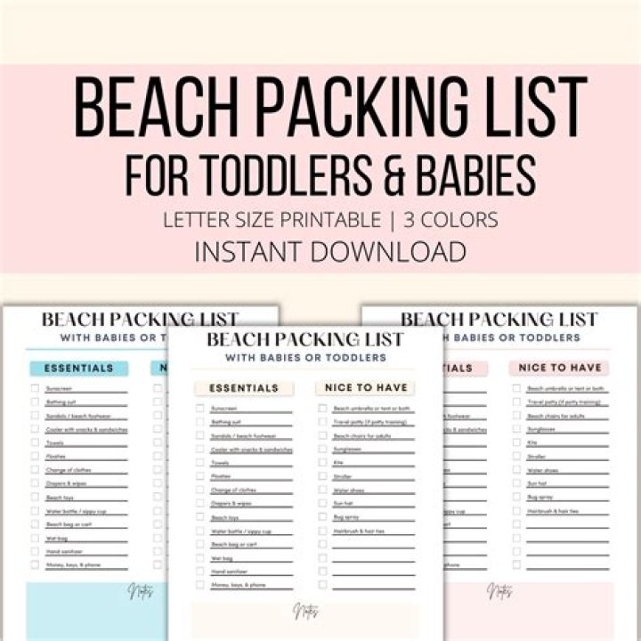 Toddler Beach Packing List PDF for Sun-Safe Fun