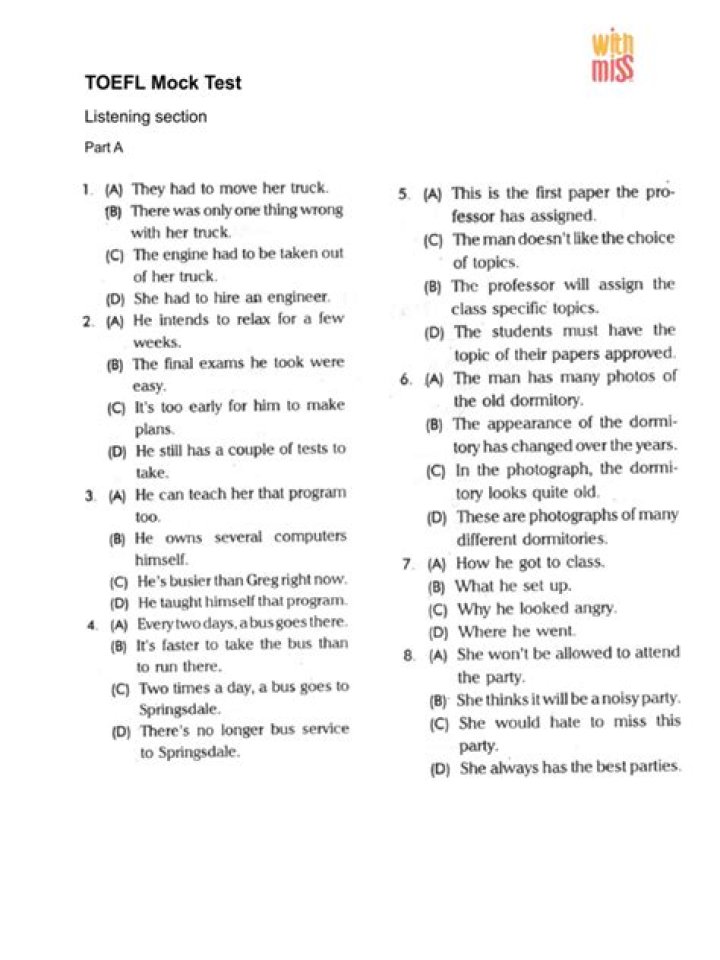 Free TOEFL Mock Test PDF: Practice & Improve Your Score