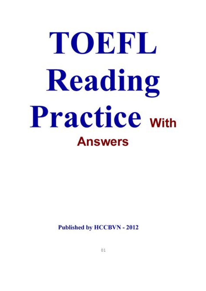 TOEFL Reading Practice Test PDF – Instant Download