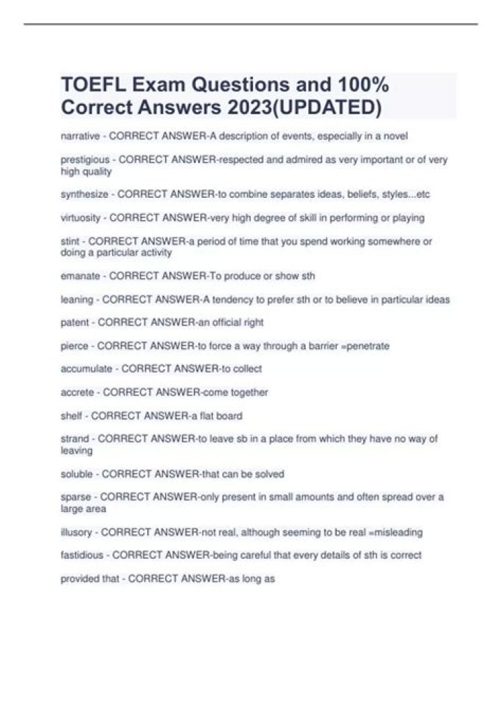 TOEFL Questions and Answers PDF: Master IELTS & TOEFL Test with Expert Practice