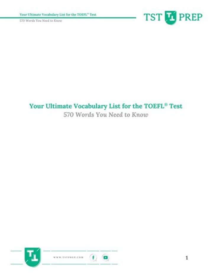 Free Toefl Vocabulary List PDF – Instant Download