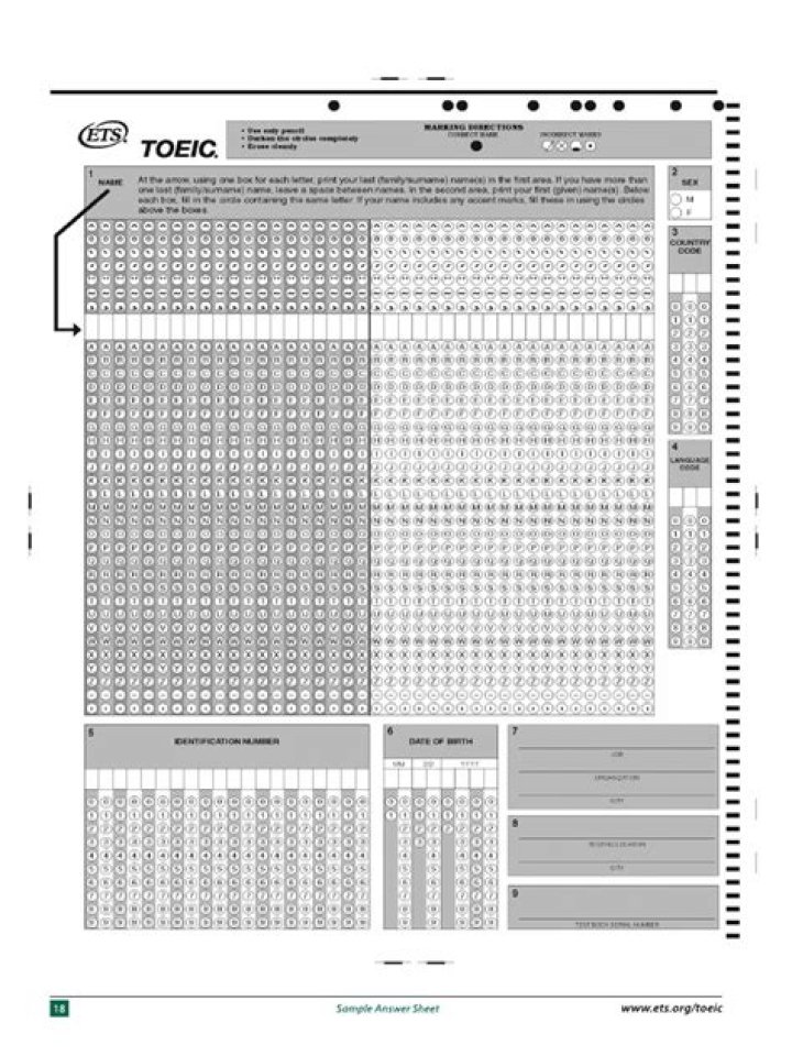 Download Official TOEIC Answer Sheet PDF Instantly