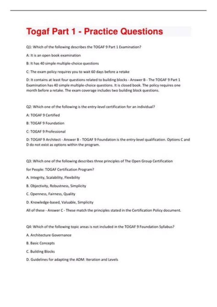 TOGAF Questions & Answers PDF: Master Enterprise Architecture