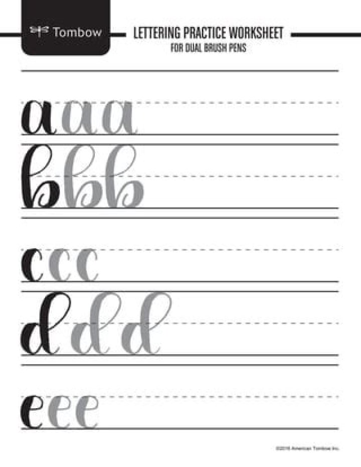 Master Tombow Lettering: Free Practice Worksheet PDF