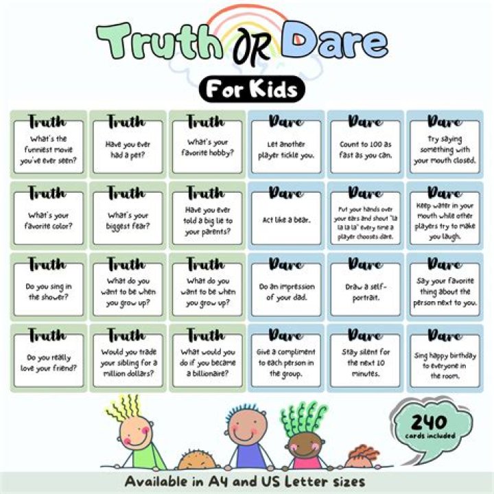 Top 200 cool truth or dare questions for children, friends and family &mdash; famclam