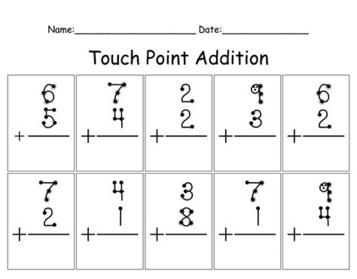 Free Touch Math Single Dig Addition Worksheets PDF for Quick Learning