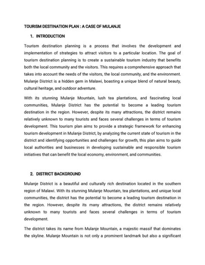 Comprehensive Tourism Destination Planning PDF Guide