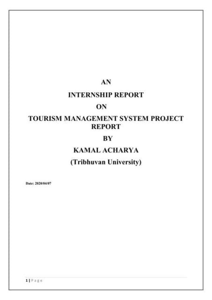 Comprehensive Tourism Management System Project Report PDF