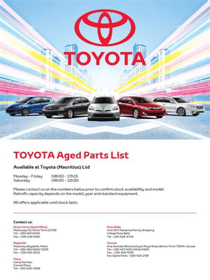 Toyota Genuine Parts Price List PDF – Save Time & Money