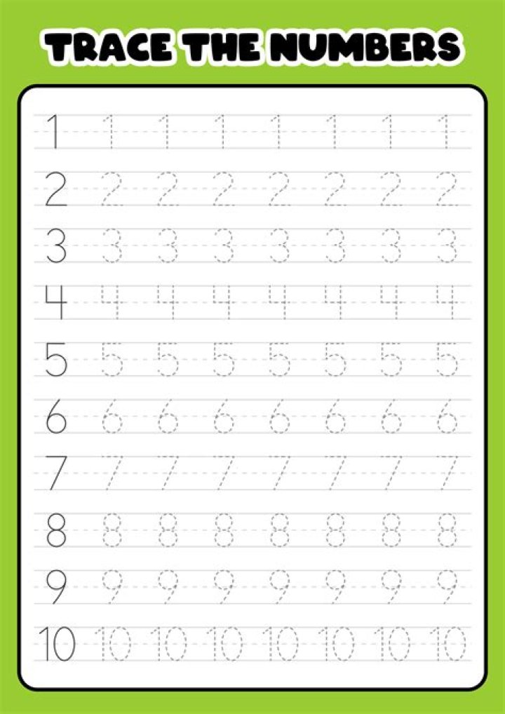 Tracing Numbers 1-10 Worksheets for Kindergarten PDF – Download Now