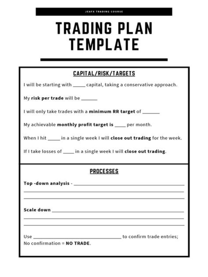 Free Trading Plan Template PDF for Beginners