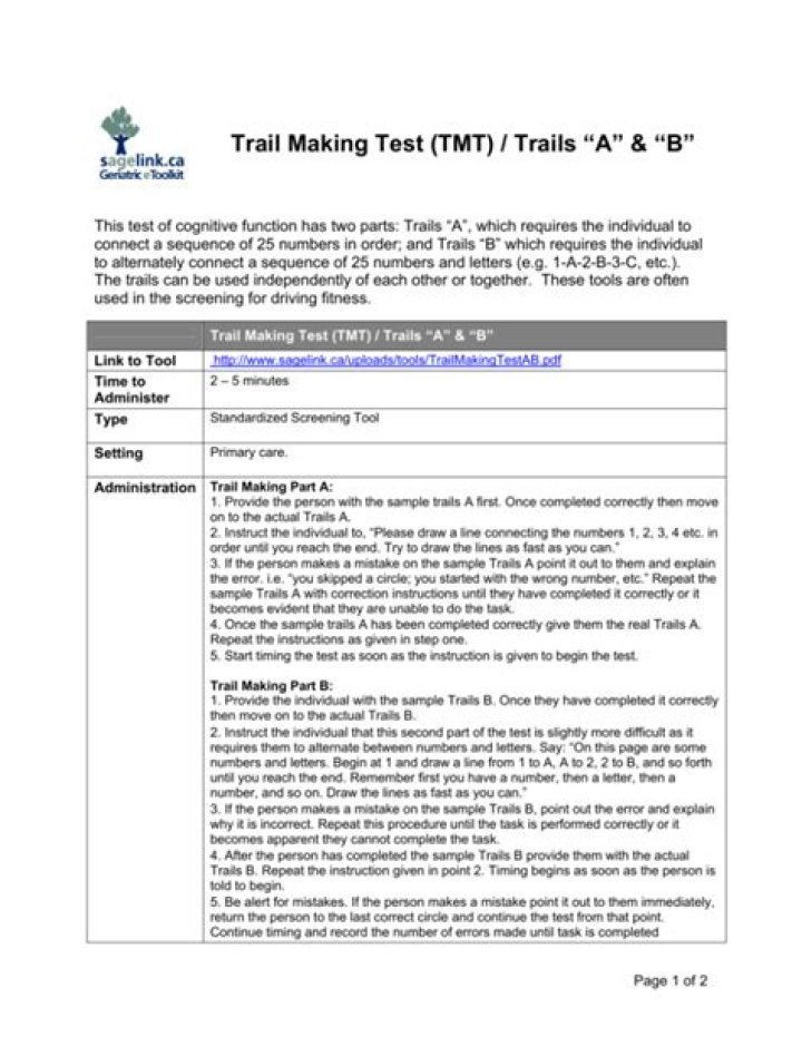 Trail Making Test TMt PDF: Complete Guide & Downloadable Worksheet