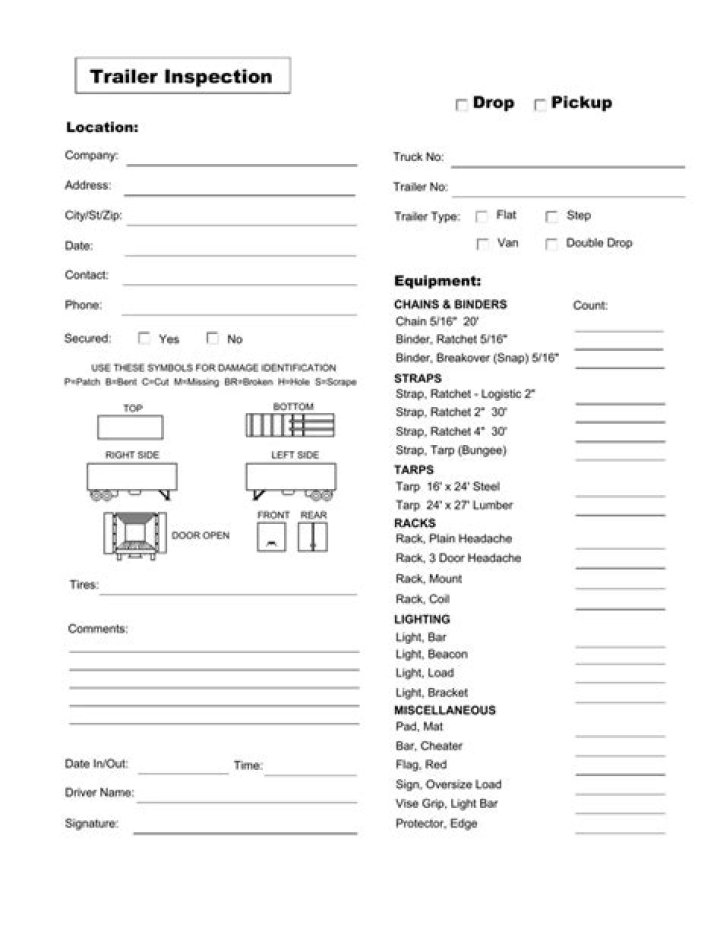 Download Trailer Inspection Sheet PDF for Safe Vehicle Checks