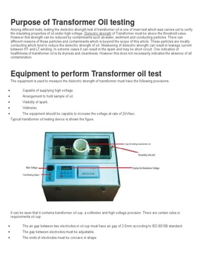 Transformer Oil Testing Procedure PDF – Essential Guide