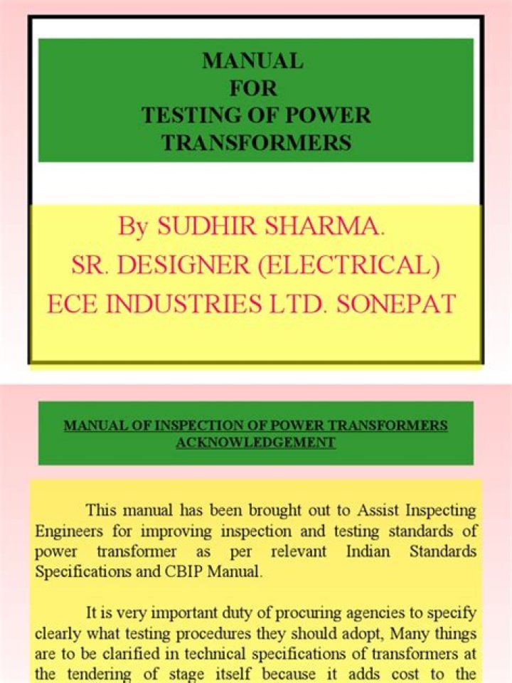 Transformer Testing Manual PDF: Complete Guide for Accurate Performance Validation