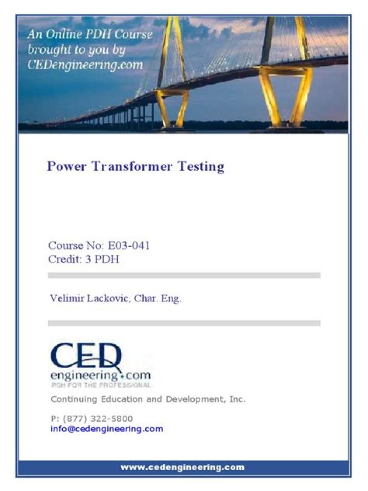 Comprehensive Guide to Transformer Testing Methods PDF