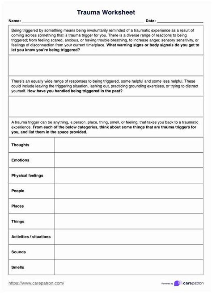 Trauma Worksheets for Adults PDF: Heal and Reflect with Effective Tools