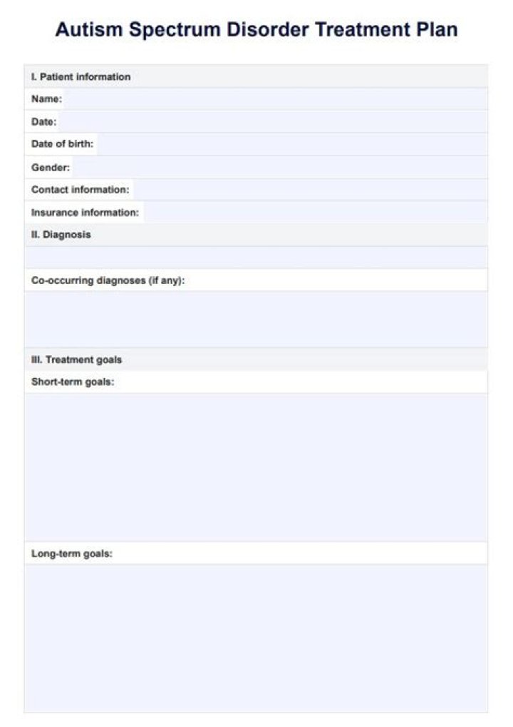 Comprehensive Treatment Plan for Autism Spectrum Disorder PDF Guide